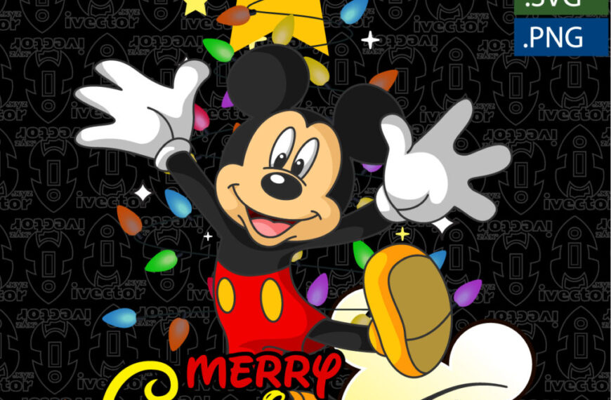 MICKEY ALEGRE NAVIDAD VECTOR EDITABLE EPS PDF