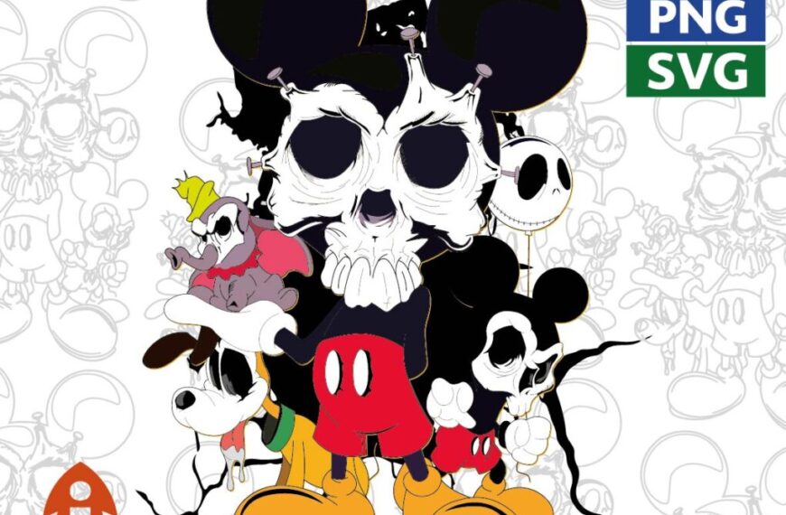 MICKEY MOUSE CALAVERA VECTOR EDITABLE EPS PDF EDITABLE