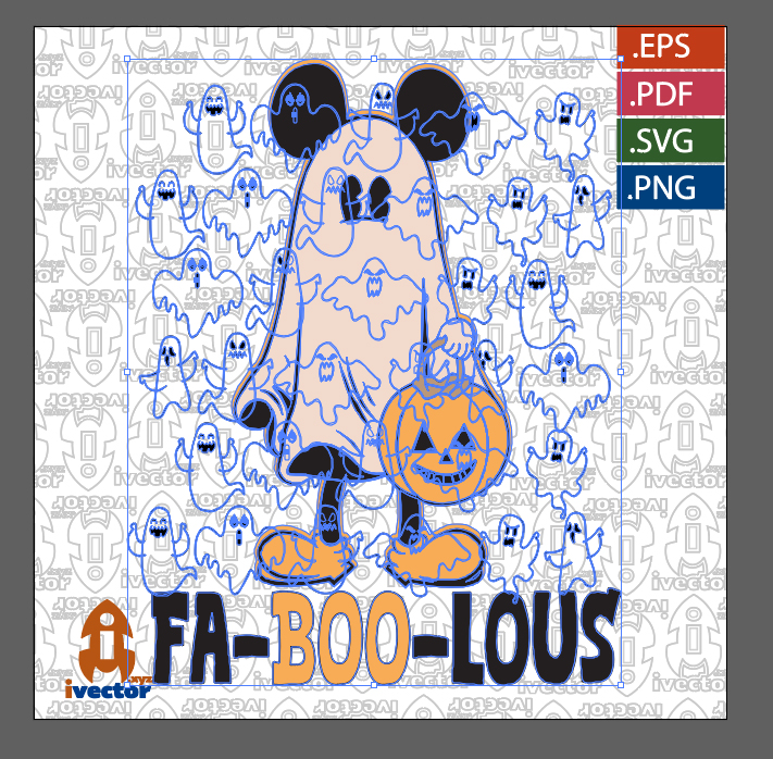 MICKEY-MOYSE-FANTASMA-FA-BOO-LOUS_01 MICKEY MOUSE FANTASMA FA BOO LOUS HALLOWEEN VECTOR
