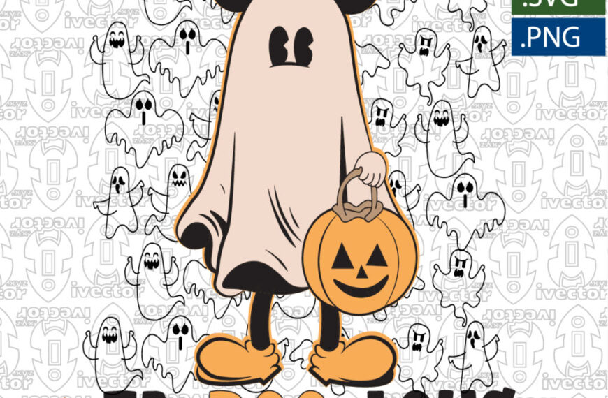 MICKEY MOUSE FANTASMA FA BOO LOUS HALLOWEEN VECTOR