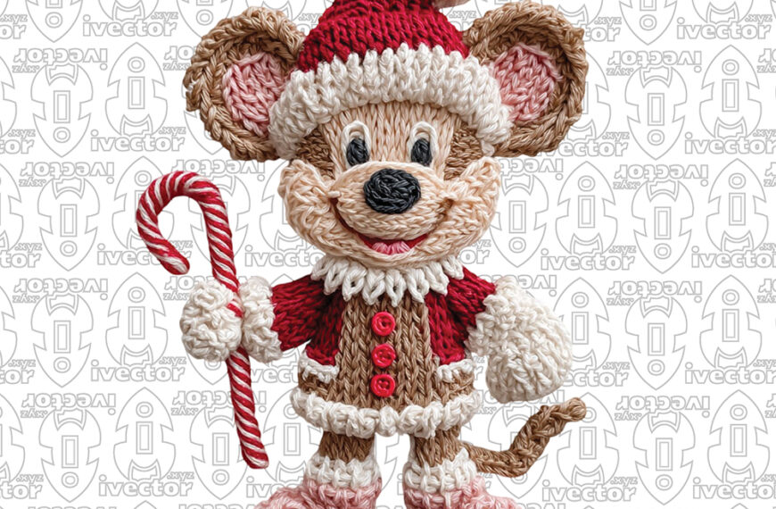 MICKEY SANTA CROCHET PNG ALTA CALIDAD