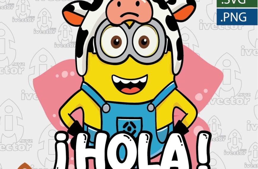 MINIONS VACA HOLA PRIMAVERA VECTOR EDITABLE