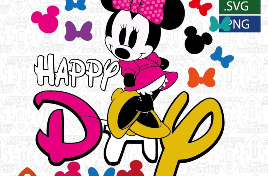 MINNIE MOUSE HAPPY DAY VECTOR EDITABLE