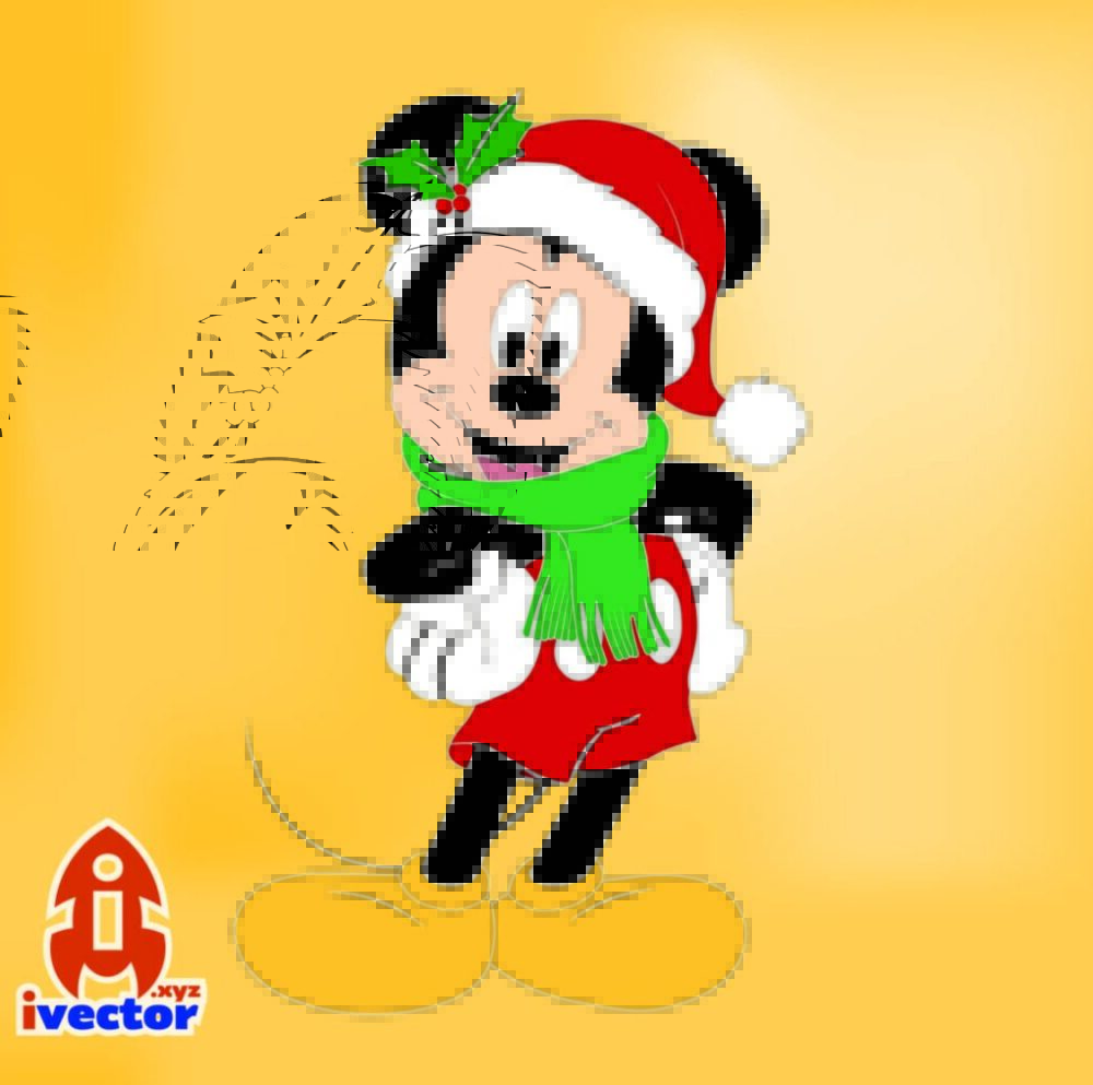 Mickey Mouse Navideño Vector EPS