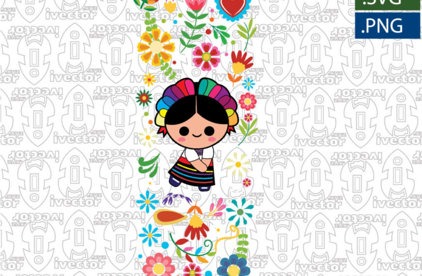 MOTIVOS MEXICANO MUÑECA VECTOR EDITABLE