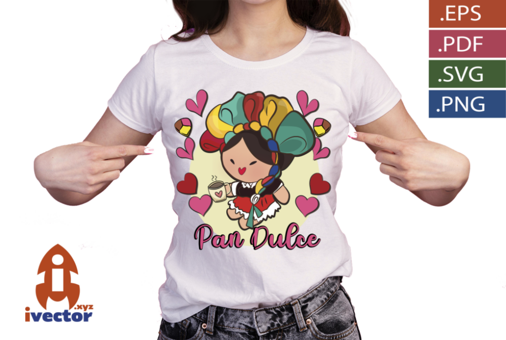 MUNECA-MEXICANA-PAN-DULCE-VECTOR-EDITABLEp1 MUÑECA MEXICANA PAN DULCE VECTOR EDITABLE