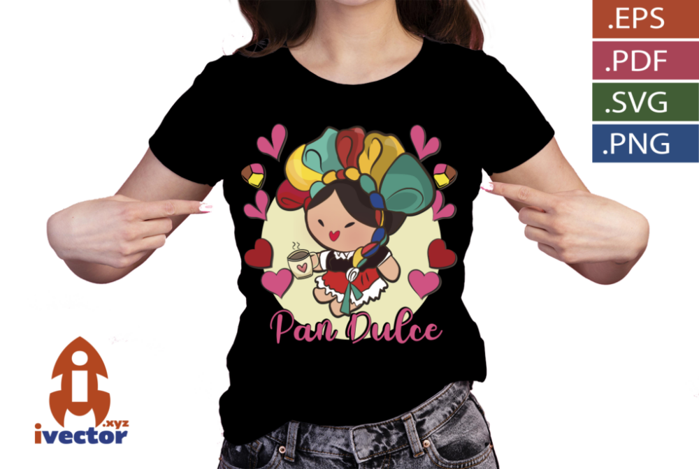 MUNECA-MEXICANA-PAN-DULCE-VECTOR-EDITABLEp2 MUÑECA MEXICANA PAN DULCE VECTOR EDITABLE