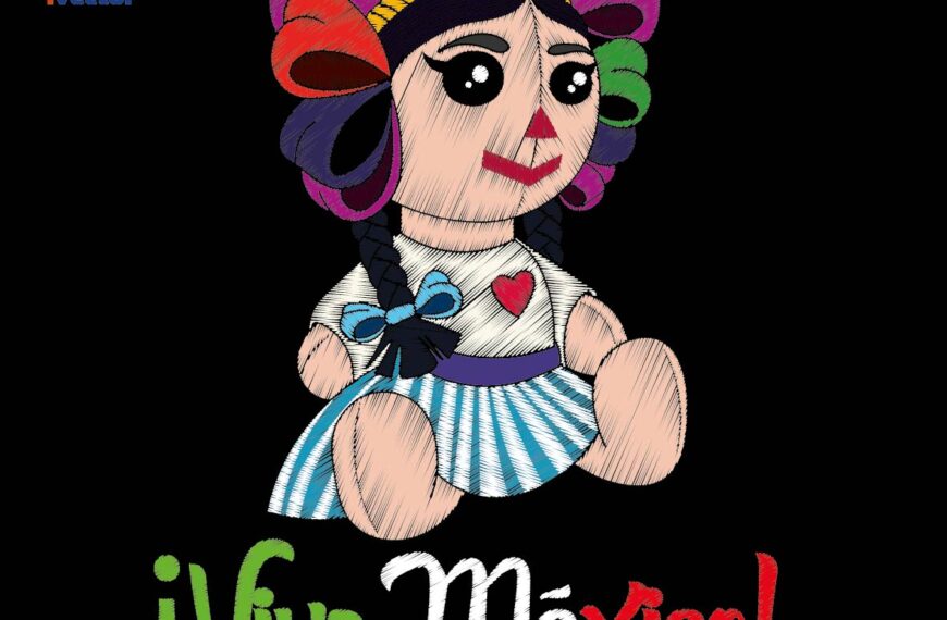 MUÑECA TRADICIONAL MEXICANA BORDADO VECTOR EPS PDF EDITABLE