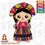 vector muñeca mexicana