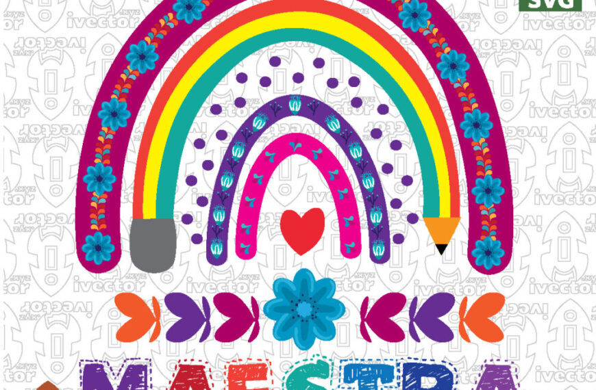 Maestra Rainbow SVG | Diseño de Arcoíris para Maestras, Cricut y Sublimación