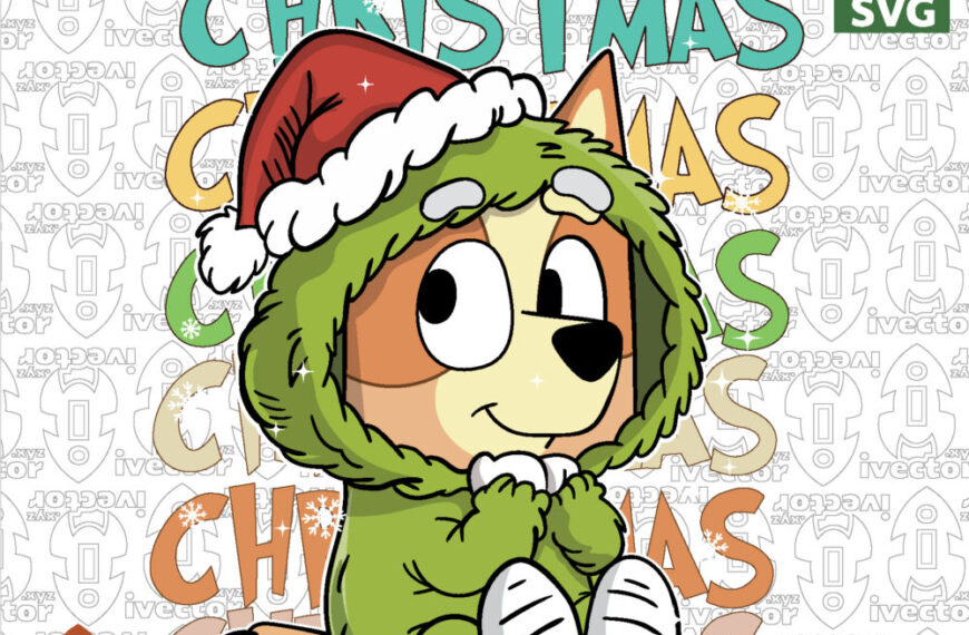 Merry Christmas: adorable personaje navideño con gorro de Santa y corona verde
