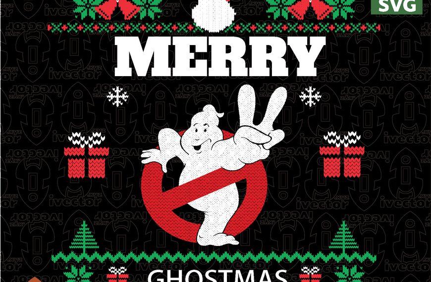 Merry Ghostmas Retro Christmas Ghost Vector Design for T-Shirts, Sublimation & Print