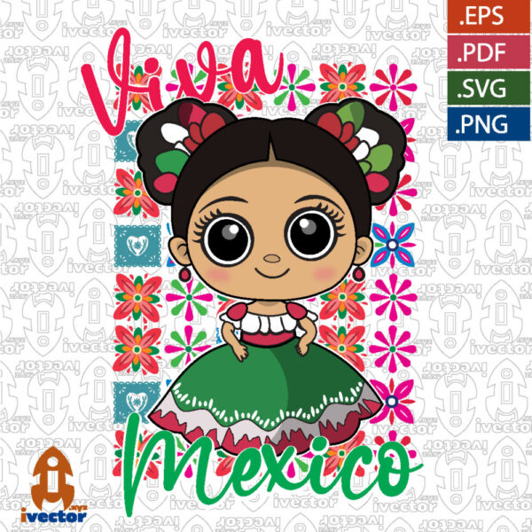 Mexican-Folklore-Girl-with-Colorful-Flowers-–-Traditional-Fiesta-Vector-Design_Mesa-de-trabajo-1-600x600 Vectores completamente editables