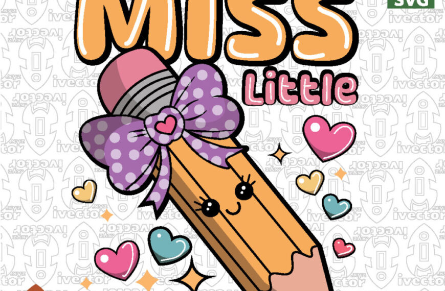 Miss Little Pre-K – Cute Pencil and Bow School Design