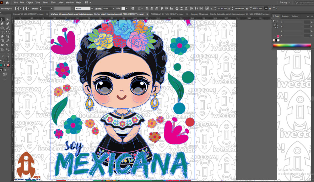 Muneca-Mexicana-Tradicional-dejatuloguapa–-Vector-para-Estampado_Mesa-de-trabajo-2 Déjate lo Guapa, Soy Mexicana – Vector para Estampado