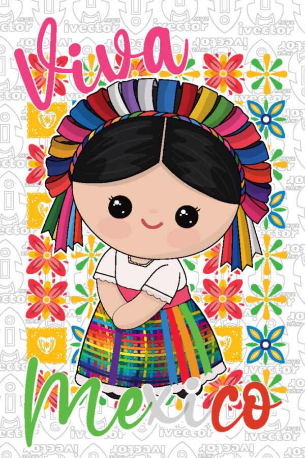 Muneca-Mexicana-con-Vestido-Tradicional-¡Viva-Mexico-–-Vector_Mesa-de-trabajo-1-600x900 VECTORES Y RECURSOS