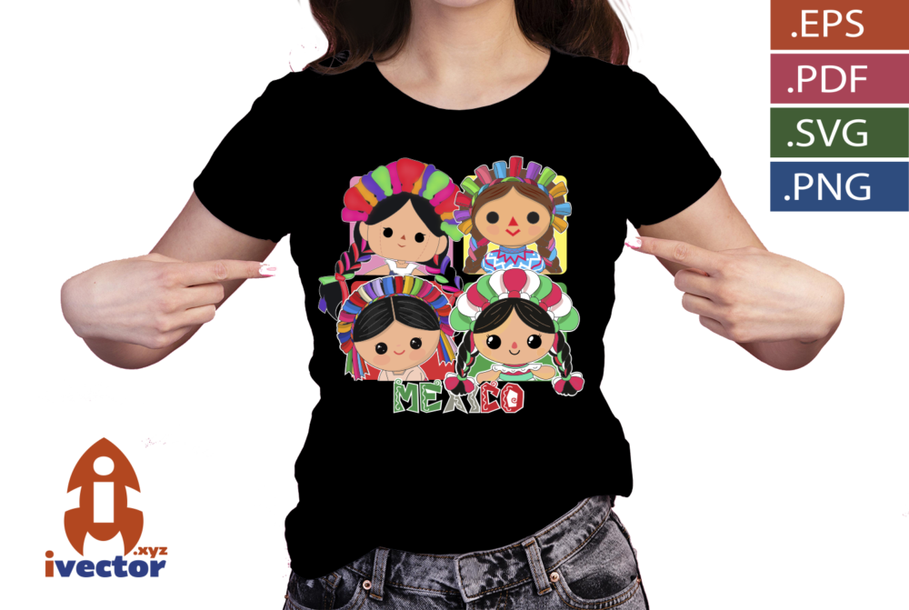 Munecas-Mexicanas-con-Trajes-Tradicionales-¡Viva-Mexico-–-P3 Muñecas Mexicanas con Trajes Tradicionales | ¡Viva México! – Vector