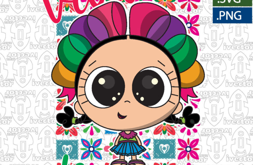 Muñequita Viva México Kawaii – Diseño Patrio Mexicano para Sublimación