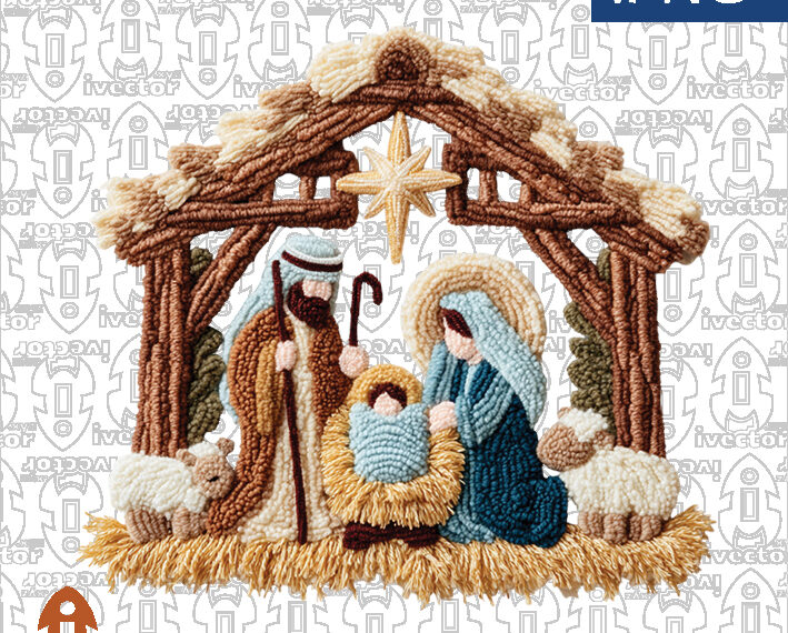 NACIMIENTO ESTILO CROCHET NAVIDEÑO PNG