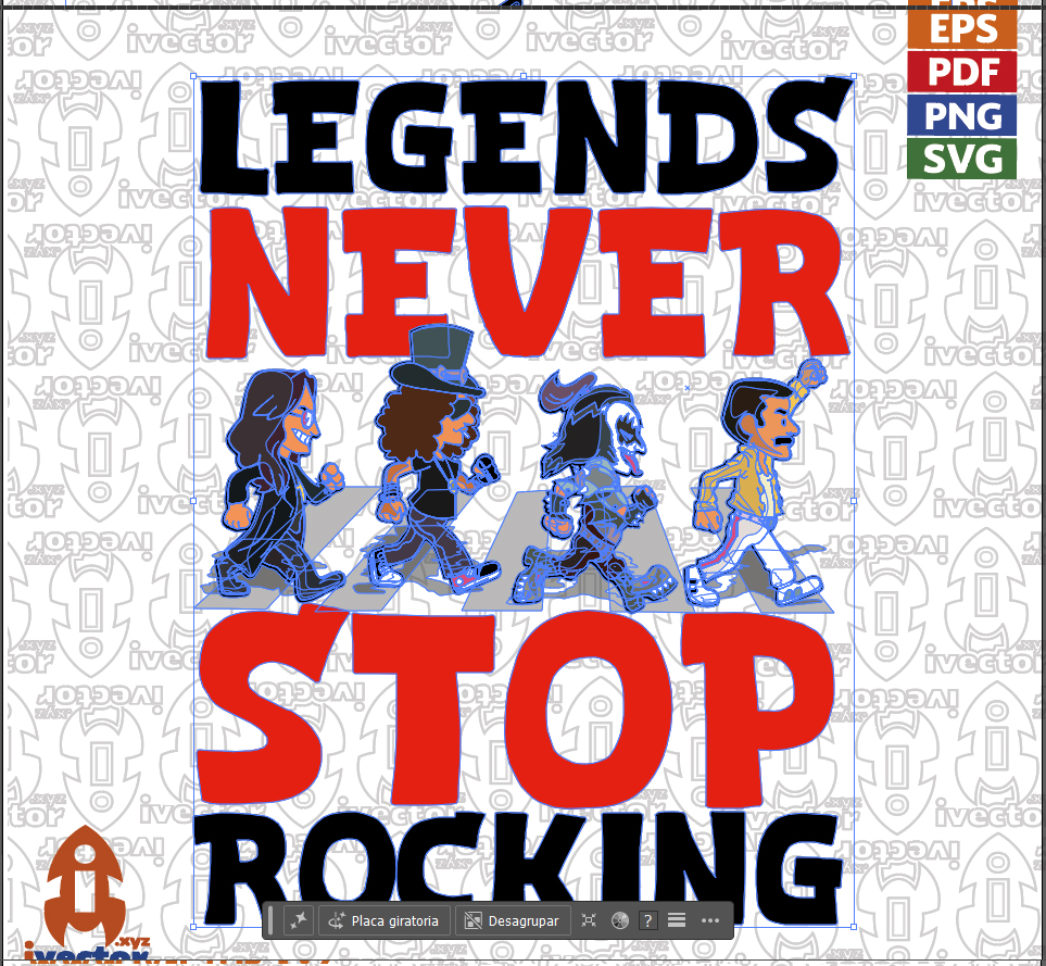 NEVER-STOP-ROCKING-VECTORP2 The Master of Rock, The Beatles Vector Eps