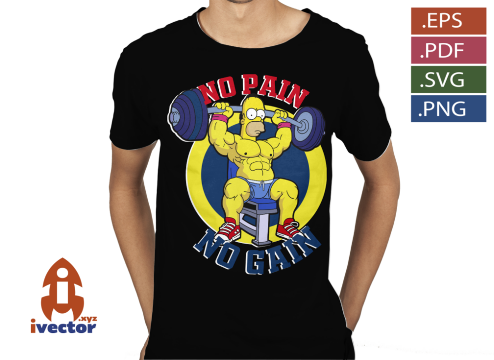 NO-PAIN-NO-GAIN-GYM-HOMERO-SIMPSON-p2 NO PAIN NO GAIN GYM HOMERO SIMPSON