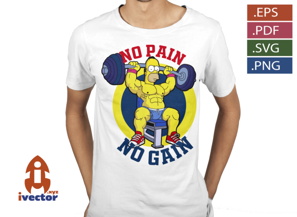 NO-PAIN-NO-GAIN-GYM-HOMERO-SIMPSON-p3 NO PAIN NO GAIN GYM HOMERO SIMPSON