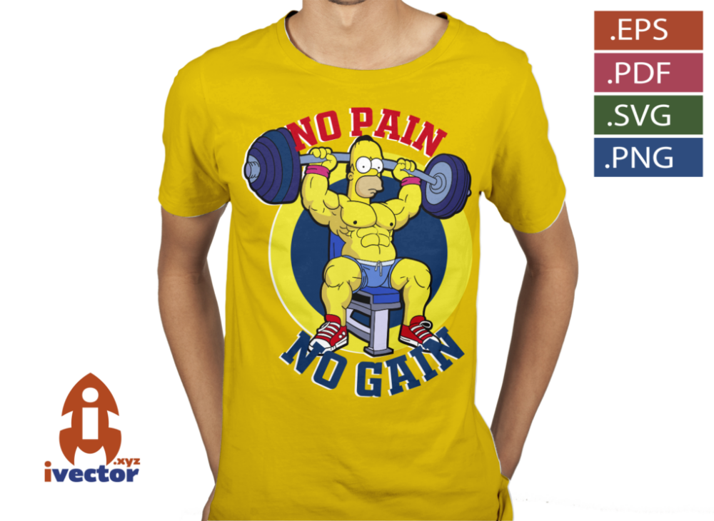 NO-PAIN-NO-GAIN-GYM-HOMERO-SIMPSON-p4 NO PAIN NO GAIN GYM HOMERO SIMPSON