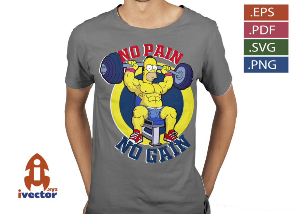 NO-PAIN-NO-GAIN-GYM-HOMERO-SIMPSON-p5 NO PAIN NO GAIN GYM HOMERO SIMPSON