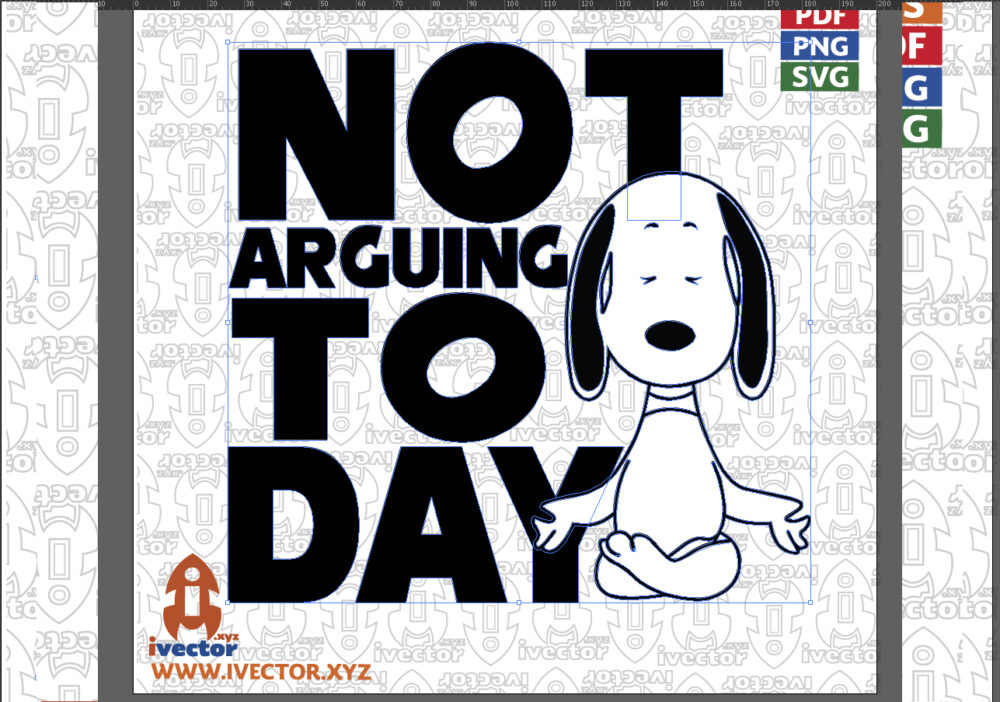 NOT-ARGUIN-TO-DAY-DOG-YOGA_Mesa-de-trabajo-2 Vector de Perro Meditando Inspirado en un Personaje Clásico | Archivo Editable EPS, SVG, PNG y PDF