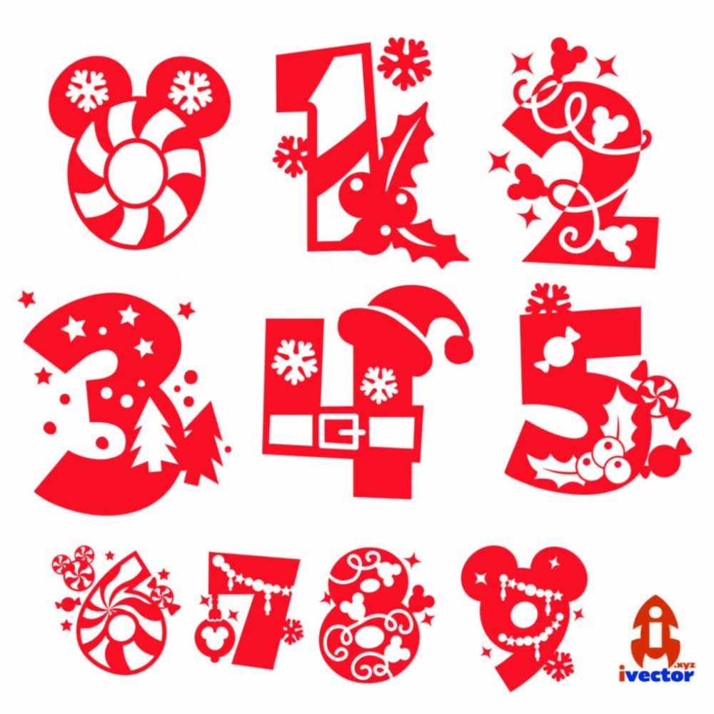 NUMEROS NAVIDEÑOS CORTE VINIL EPS