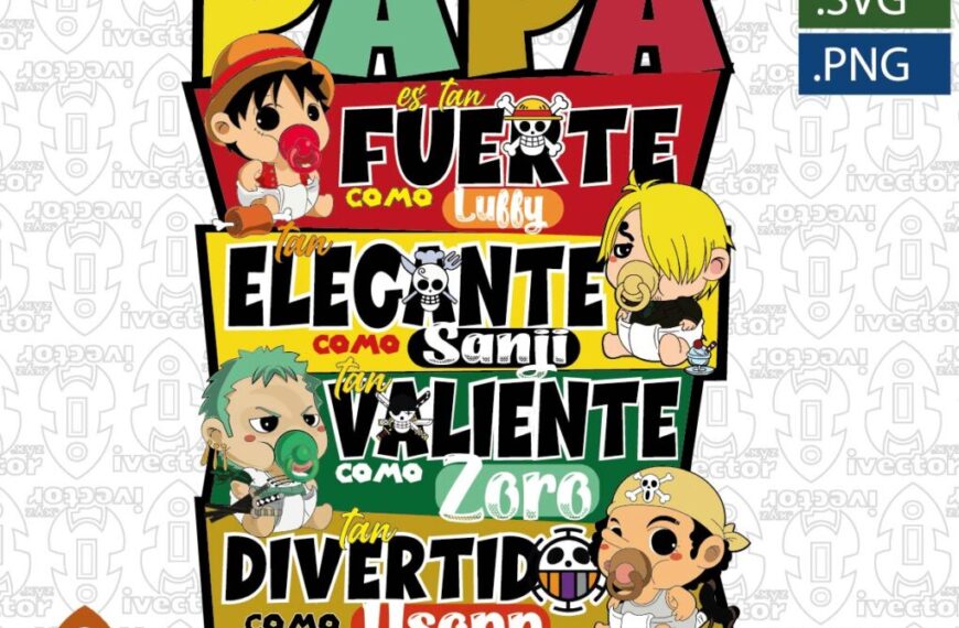 ONE PIECE VECTOR DÍA DEL PADRE EDITABLE