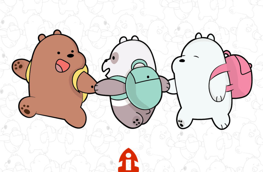 OSOS ESCANDALOSOS CON MOCHILA VECTOR EDITABLE EPS PDF CHIBI