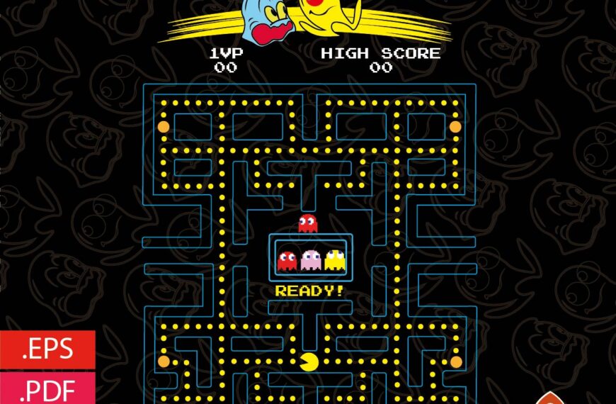 PACMAN VECTOR EDITABLE EPS PDF GAME