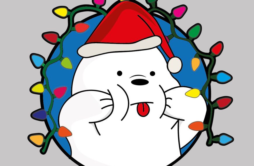 PANDA LUCES NAVIDEÑAS VECTOR EPS PDF EDITABLE