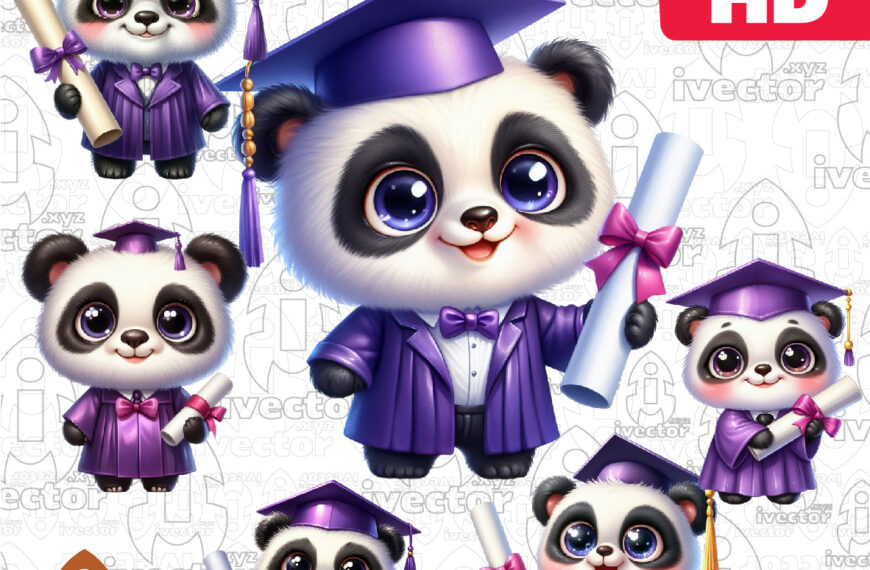 PANDA GRADUACION FORMATO PNG ALTA CALIDAD