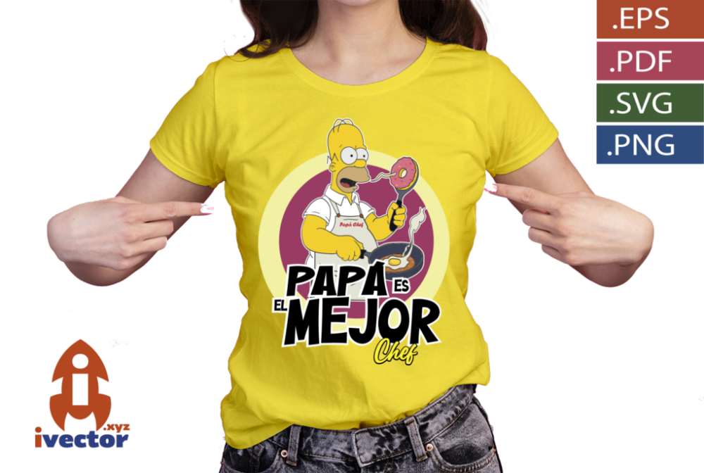 PAPÁ ES MEJOR CHEF HOMERO SIMPSON - Ivector Plantillas