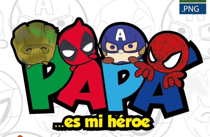 PAPÁ MI HÉROE LOGO VECTOR EDITABLE EPS PDF SVG