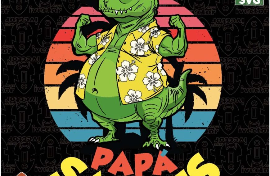 PAPASAURUS DIA DEL PADRE VECTOR EDITABLE