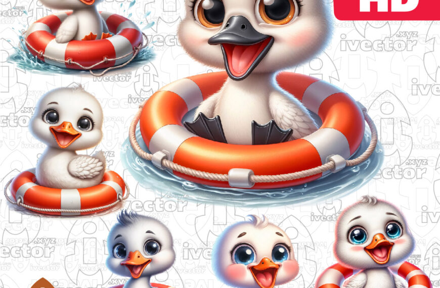 PATITO CON SALVAVIDAS FORMATO PNG ALTA CALIDAD