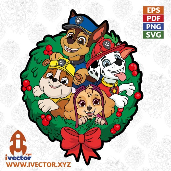 PAW-PATROL-CHRISTMAS-VECTOR-EDITABLE-EPS-PDF-01-600x600 Vectores completamente editables
