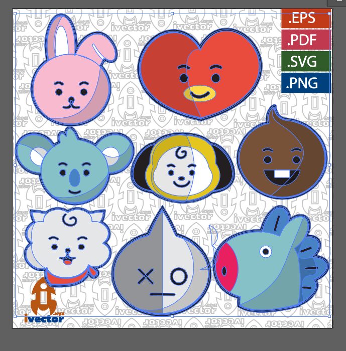 PERSONAJES-BTS-VECTOR-EDITABLE-P1 PERSONAJES BTS VECTOR EDITABLE