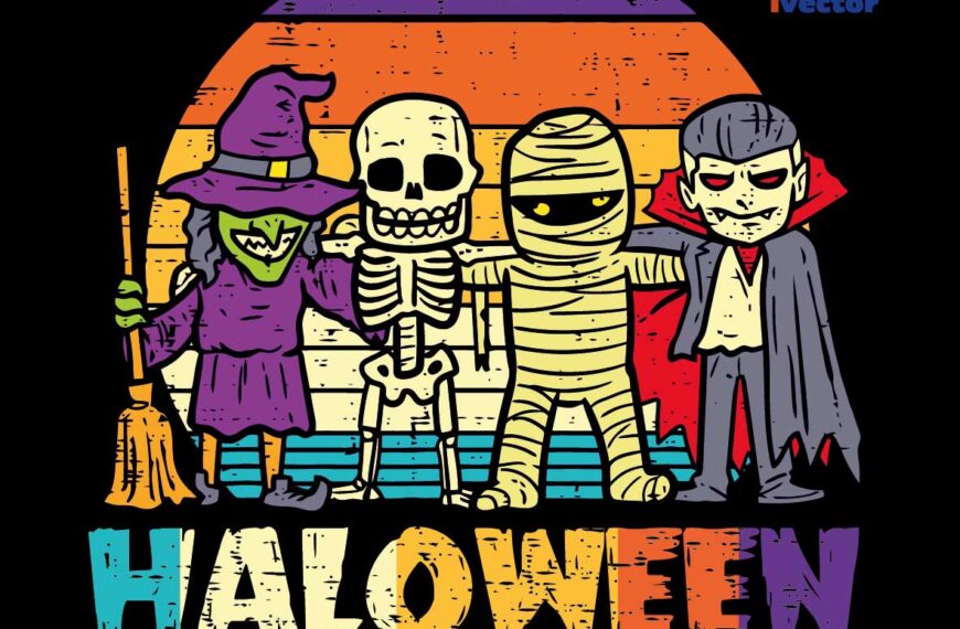 PERSONAJES HALLOWEEN VECTOR EPS PDF EDITABLE COLORIDO