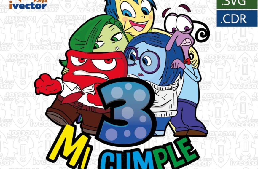 PERSONAJES CUMPLEAÑOS INTENSAMENTE VECTOR EDITABLE