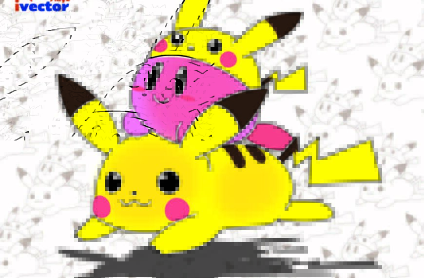 PIKACHU AND KIRBI VECTOR POKEMON NINTENDO EPS PDF GRATIS