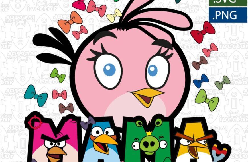 PINK MAMA ANGRI BIRDS EPS VECTOR