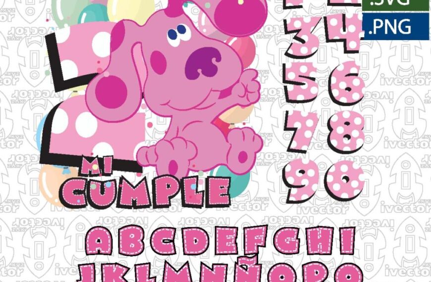 PISTAS DE BLUE LETRAS CUMPLEAÑOS ROSA