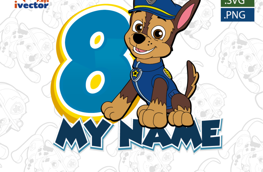 PLAYERA CUMPLEAÑOS PAW PATROL BLUE EDITABLE EPS PDF SVG