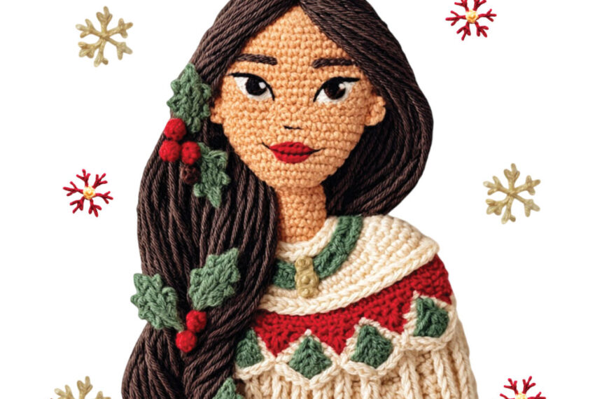 POCAHONTAS PRINCESA DISNEY CROCHET NAVIDEÑO PNG ALTA CALIDAD