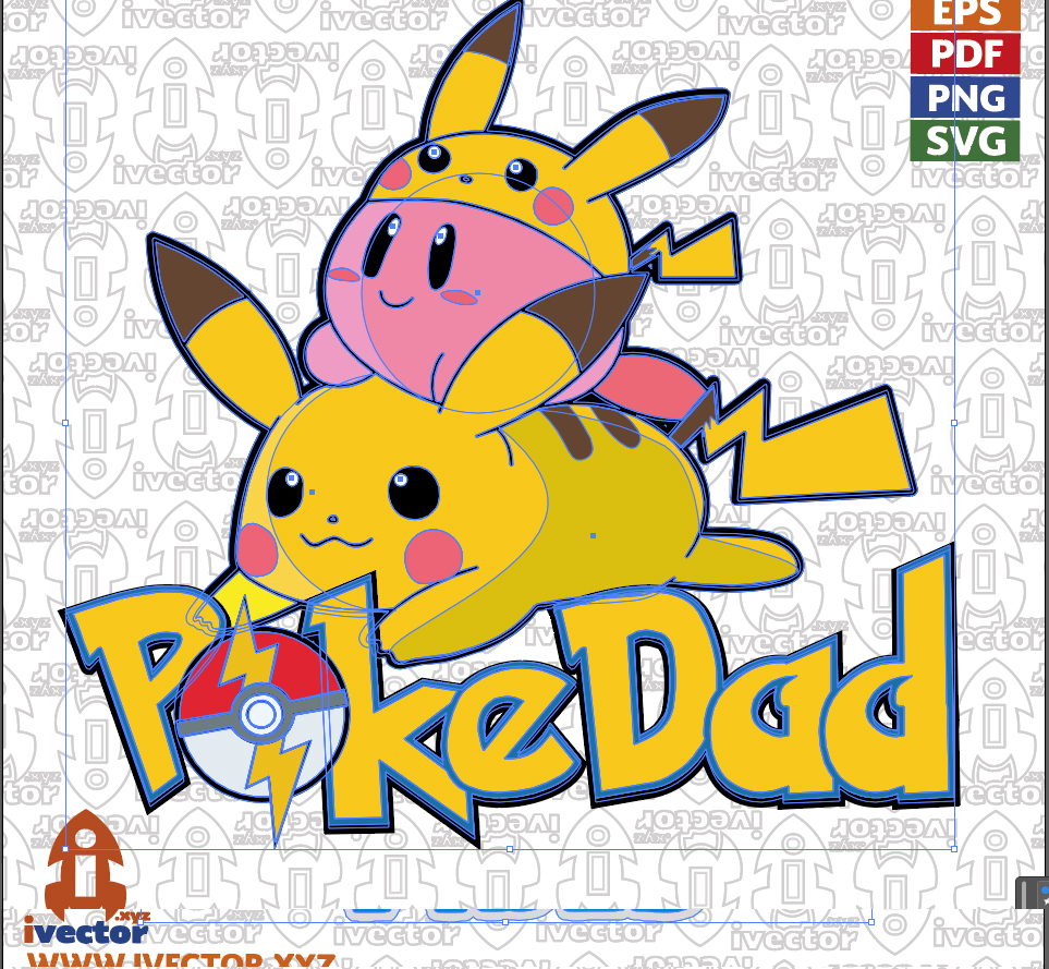 POKEMON-POKEDAD-VECTOR1 PIKACHU AND KIRBI POKEDAD VECTOR EDITABLE