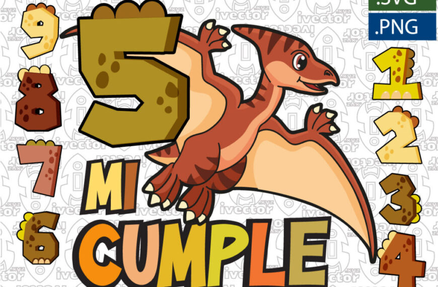 PTERODACTILO CUMPLEAÑOS VECTOR EDITABLE